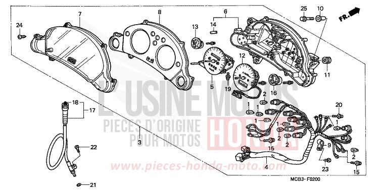 METER for Transalp 650 CYNOS GRAY METALLIC (NH400) from 2000